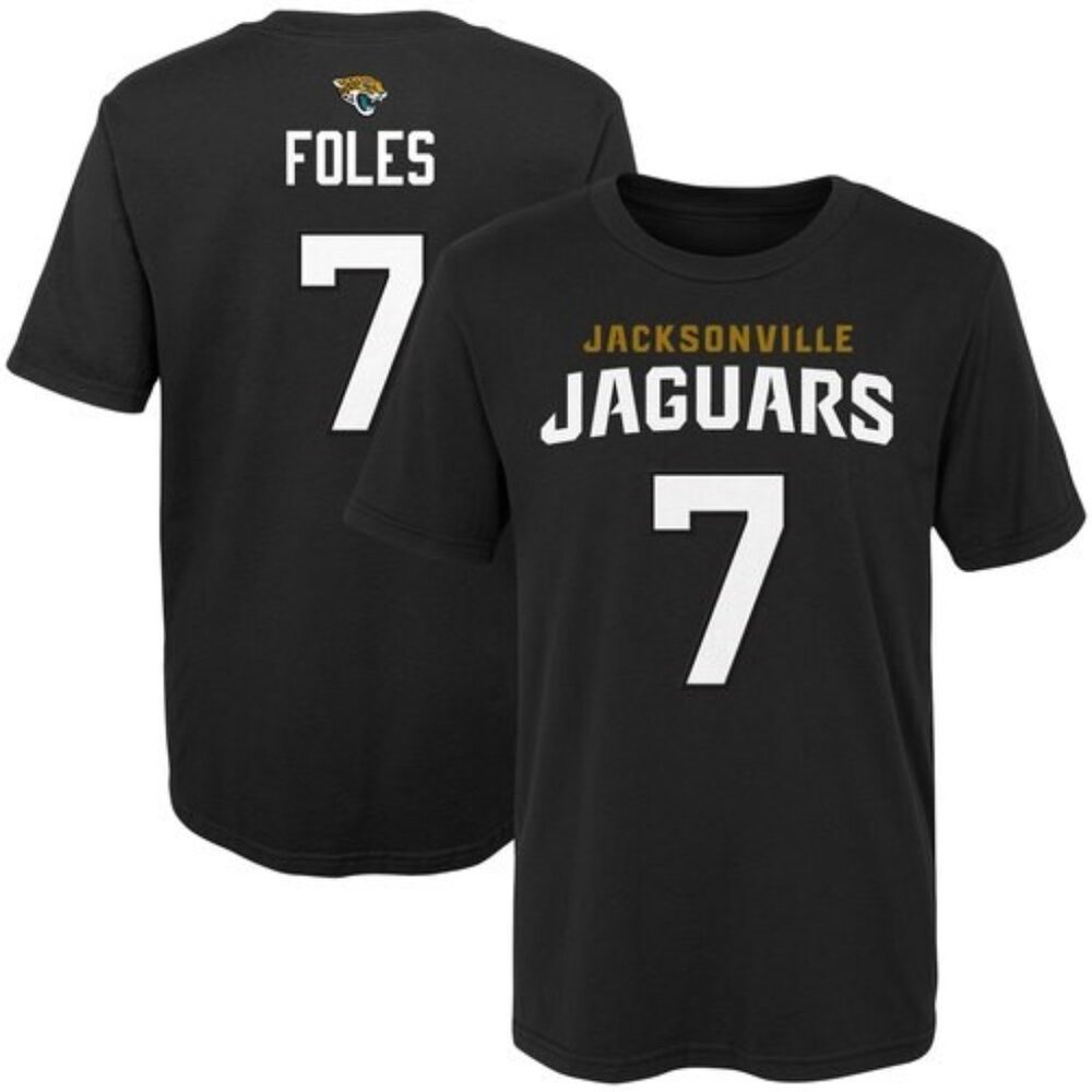 Nick Foles Jacksonville Jaguars Youth L 14/16 Mainliner T-Shirt Black‎ New